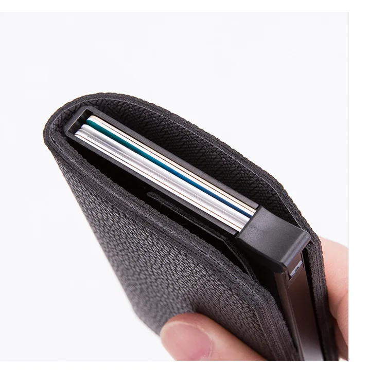 BISI GORO Anti-theft Card Case Carbon Fiber RFID Pop-up Clutch Smart Card Wallet Multifunctional Men Unisex Card Holder