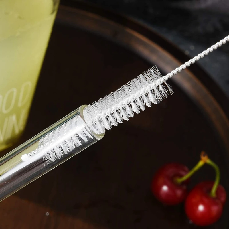 2Pcs Colorful Drinking Straws High Borosilicate Glass Straw Reusable Straws for Smoothies Juice Milkshake Coffee Cocktail Straw