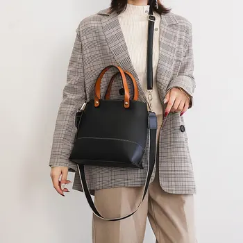 

Women PU leather handbag retro sheepskin bucket shoulder bag ladies Messenger bag large capacity ladies shopping bag