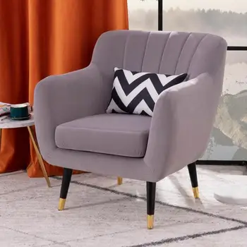 

Single sofa Nordic balcony bedroom ins net red wind light luxury small sofa lazy clothing store fabric sofa chair