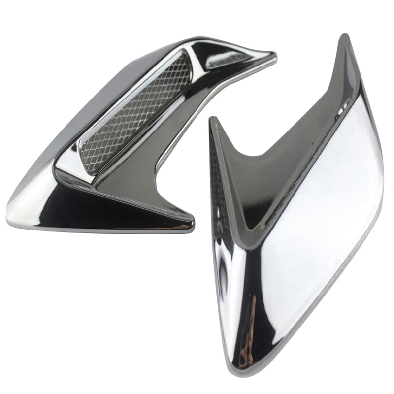 2pcs Abs Plastic Car Side Vent Air Flow Fender Intake Sticker Shark Gills Side Vent Sticker Car