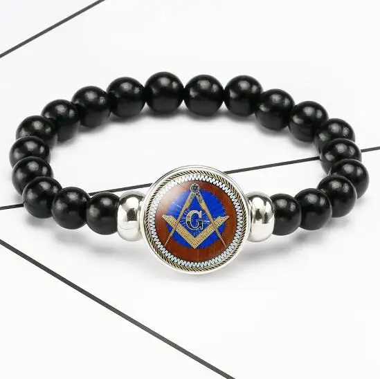 48pcs/lot Handmade Freemason Beads Bracelets 10 patterns Masonic Handchain Free Mason Wholesale Mixorder