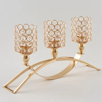 

Crystal Candlestick European Wedding Props Arch Bridge Candle Holder Home Decoration Candlestick