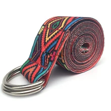 Женский ремень с d-образным кольцом для йоги, фитнес-веревка, цветной регулируемый ремень с принтом, моющийся спортивный эластичный ремень, реквизит для фитнеса