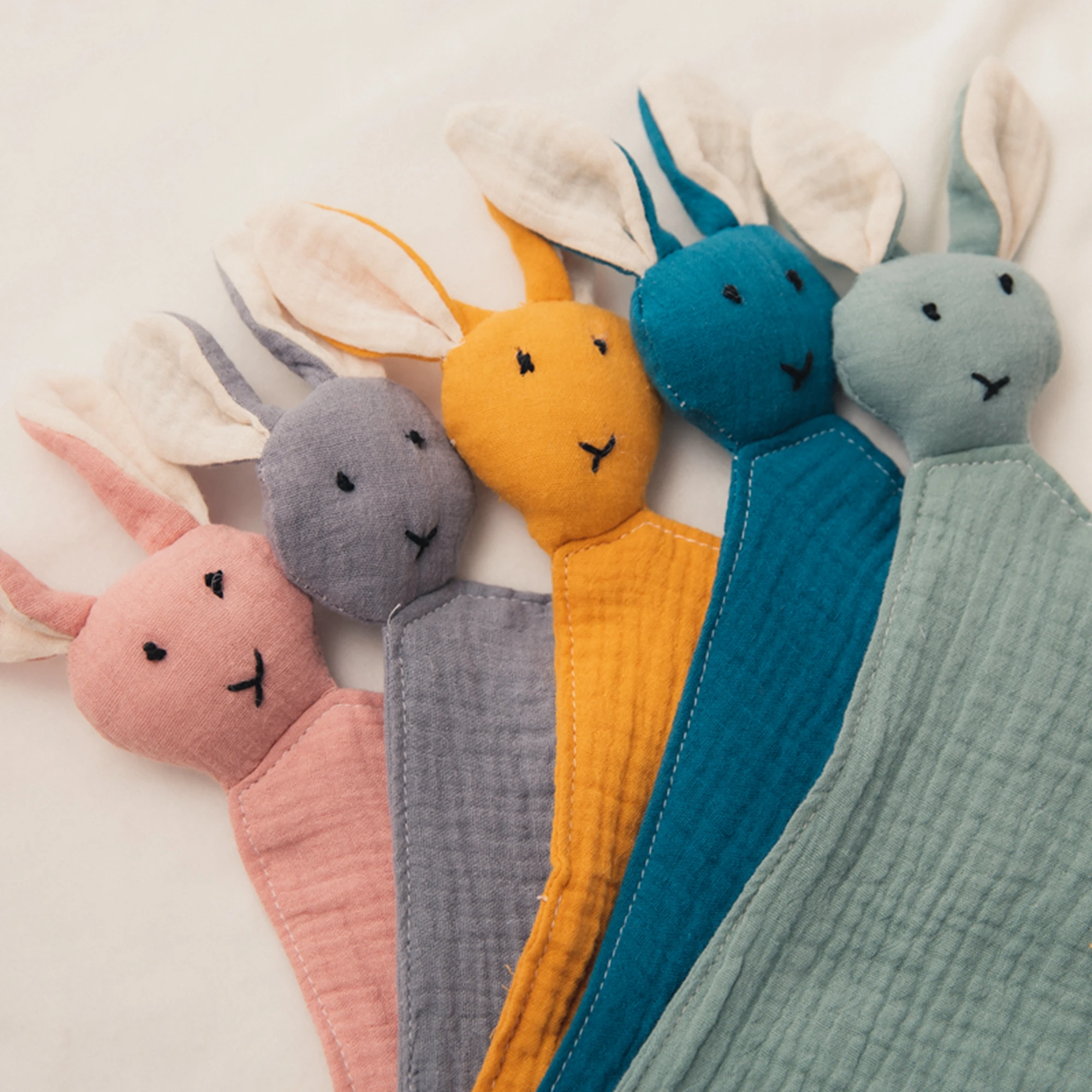 Newborn Baby Sleeping Dolls Soft Towel Baby Facecloth Bath Towel Kids Fashion Sleep Toy Soothe Appease Bunny Children Bib