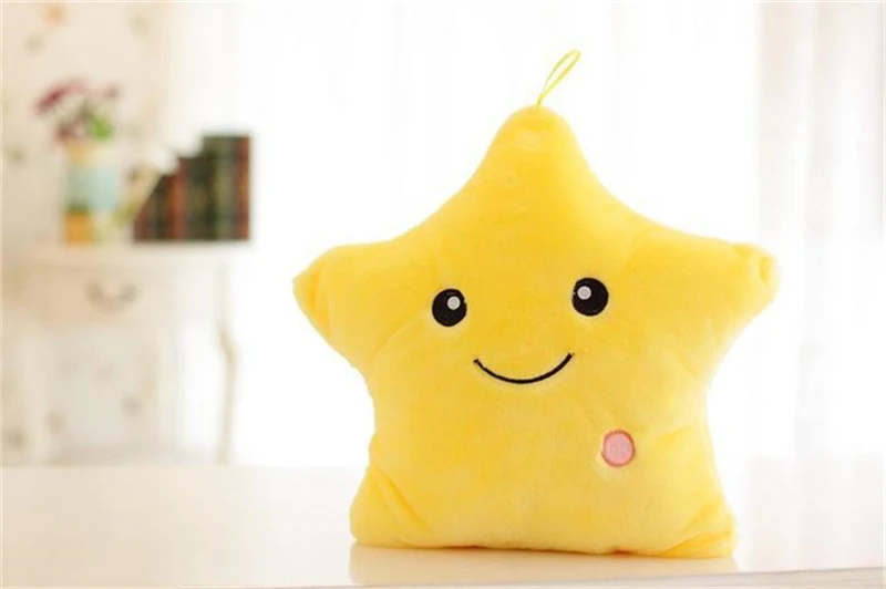 Stuffed Toys Lovely Luminous Star Hear Plush Pillow Glow in the dark Plush Toys Soft Toys Birthday Gift Christmas Gift 35cm