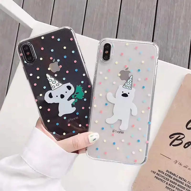 

High-transparent tpu phone case for iphone 7 case cute koala polar bear case for iphone X XR XS Max 6 6s 7 8 8 plus cartoon case