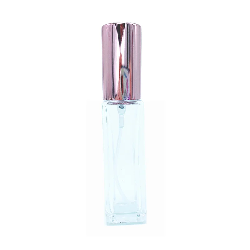 Rose Crystal Perfume Atomizer Pink Quartz Spray Bottle 5 ml 10 ml Pink Vial Refillable Sprayer with Rose Golden Lids 10pcs P273-3