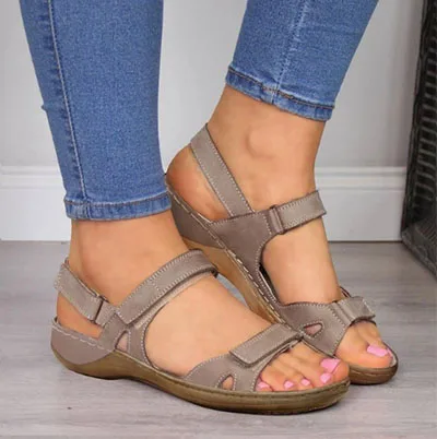Brown the Link for the Buckle sandal shoes Button 025XUH - Цвет: Brown