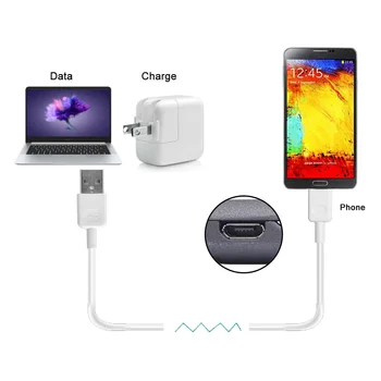 

Jimier White Micro USB 5Pin to USB 2.0 Male Data Cable 100cm for Tablet & Cell Phone & Camera