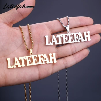 

Lateefah New Hiphop Custom Name Necklace Cursive Initial Letters Pendant Necklace for man women Words Jewelry Chain Jewelry ETSY
