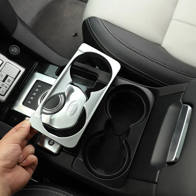 Per Land Rover Discovery 4 2010-2016 Abs Black Wood Grain Car Front Drain Cup Holder Copertura Decorativa Trim Parts Accessori Per Auto