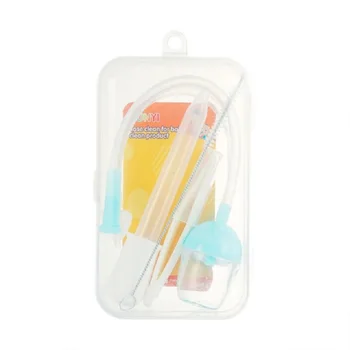 

Kidlove 5Pcs/Set Mouth Suction Nasal Aspirator Feeding Device Nose Clip Straw Brush PP box Set for Baby Infant