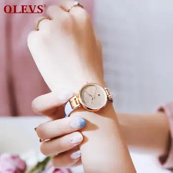 

Luxury Brand Blue Leather Watch For Woman Fashion Simple Watch Women Wristwatch Clock Casual Zegarek Damski With Auto Date
