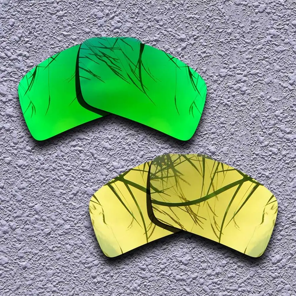 Green-Golden 2 пары поляризованных сменных линз для солнцезащитных очков Оукли 2-несколько вариантов - Lenses Color: Green-Golden