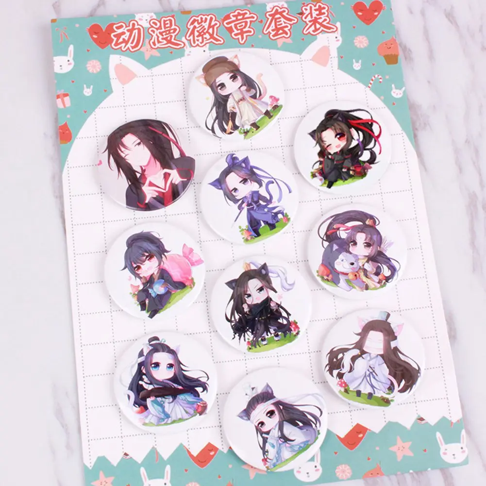 10pcs/Set Anime Badge Hero Academia Himouto! Umaru-chan Demon Slayer: Kimetsu no Yaiba Kamado Tanjirou Pin Button Brooch Badge