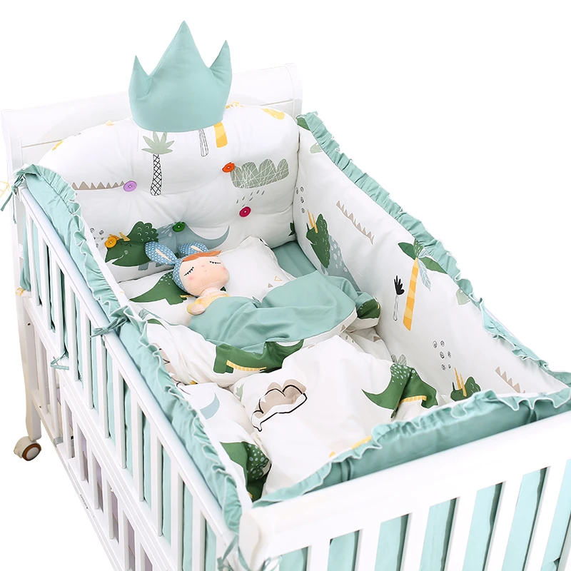 7 Pieces Ensemble Quatre Saisons Bande Dessinee Respirant Berceau Linge Bebe Lit Ensemble De Literie Y Compris Pare Chocs Couronne Appuie Tete Feuille Oreiller Couette Aliexpress