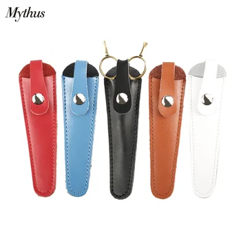 

Genuine Leather Hair Scissor Pouch Single Piece Scissor Holder Bag In Cow Leather Durable Use Salon Tools Bag Hair Accessories