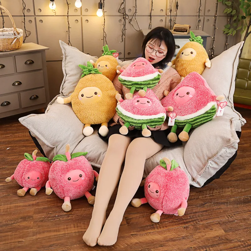 Kawaii, арбуз, вишня, ананас, плюшевая игрушка, плюшевая, милый, мягкий, фруктовый эльф, кукла, веселые детские игрушки, подушка, подарок для девочки-подростка