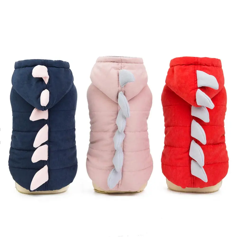 

Pet Dog Clothes Attractive Lovely Sweet Blue Red Pink Fashion Dinosaur Pet Dog Coat Hoodie Clothes Puppy Costume Soft Jackets
