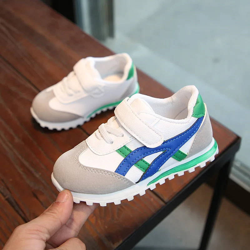 Cute Non-slip Kids Boys Girls Shoes Toddler Color Matching Sneakers Children Soft Sole Prewalkers Shoes Free Shipping
