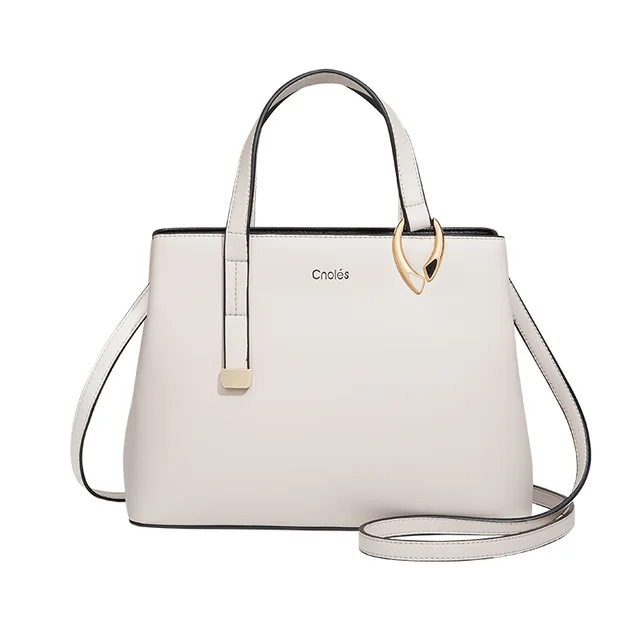 Cnoles Bags for Women 2021 Brand Women Hangbags Genuine Leather Solid Color Satchel Shoulder Tote Top-handed Bags Top Quality DESIGN 01