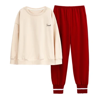 

Spring Women's Pajamas Set 2020 Long Sleeve Pure Cotton Sleepwear Nightwear Pj Lounge Sets pyjamas pijama pijamas pizama damska