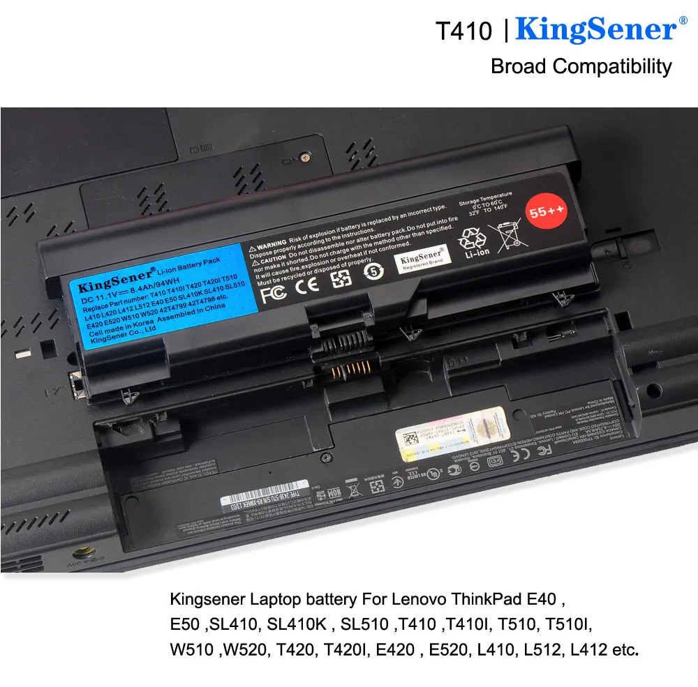 Bateria do Portátil para Lenovo Thinkpad T410 Kingsener T510 T420 E40 E50 L410 L420 L510 L512 L520 Sl410 Sl510 W510 T520 W520 - Imagem 4