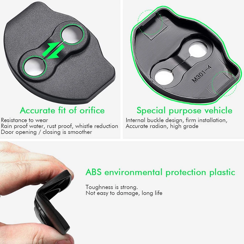 OBABO 4 Pezzi Auto Coperchio Serratura Porte, per Tesla Model 3/S/Y Accesso Protezione Impermeabile Acciaio Inossidabile Accessori Attaccanti,D