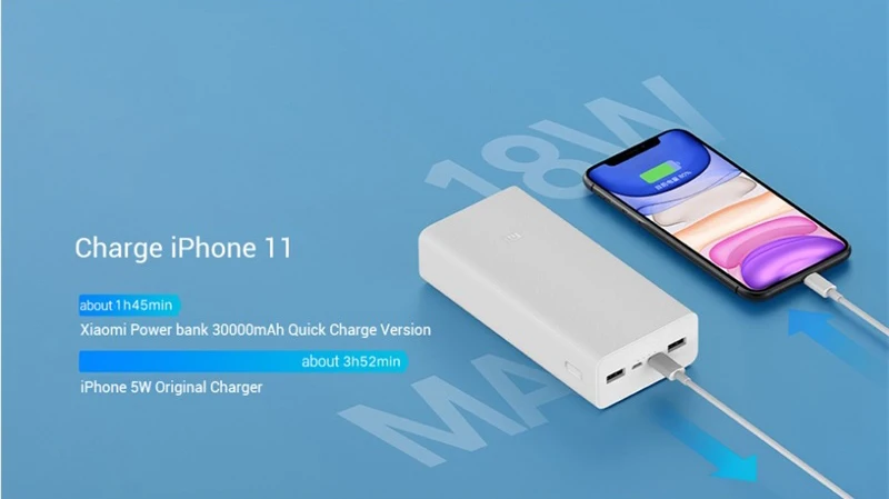 wireless charging power bank Xiaomi Power Bank 3 30000mAh 18W Fast Charging Portable Mi Powerbank 30000 mAh USB Type C External Battery Poverbank smart power bank