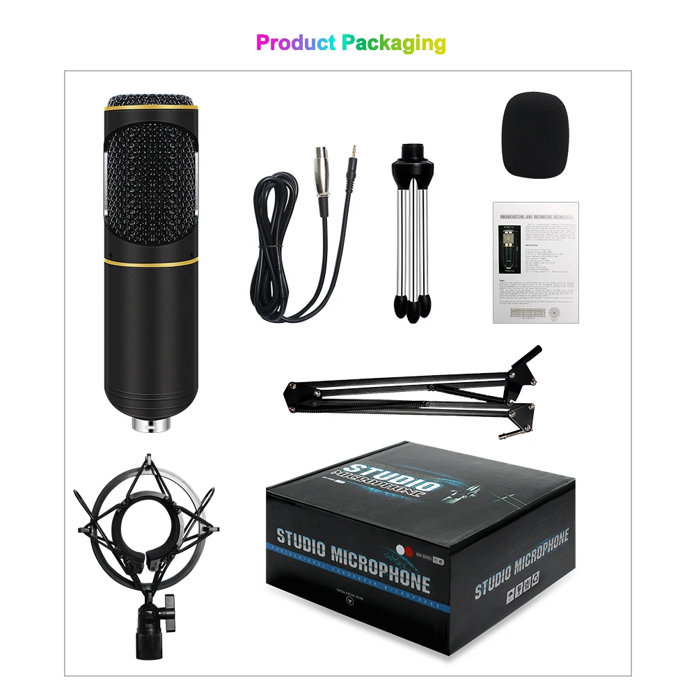 3 5 мм конденсаторный микрофон профессиональный звукозапись комплект для