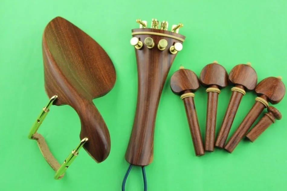 6 set high quality rose wood violin fittings 4/4, violin parts accessories