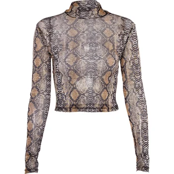 

Jazz/Hip Hop/Pole Dance Costume Snakeskin Pattern Long Sleeve Shirt Nightclub Female Singer DSDJ Performance Stage Tops DQL2077