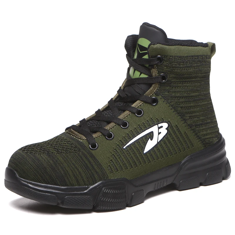SUADEEX/Рабочая обувь; мужские Нескользящие ботинки со стальным носком; рабочие ботинки для мужчин; нерушимая защитная обувь; Размеры 37-48 - Цвет: Green