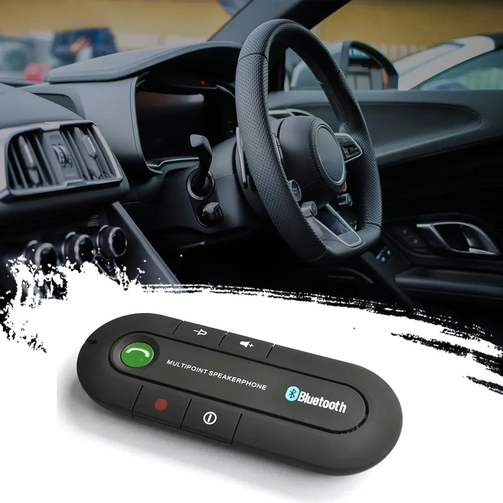 Usb гарнитура автомобильный комплект беспроводной динамик телефон Mp3 музыкальный плеер Солнцезащитный козырек клип динамик телефон зарядное устройство без Aux