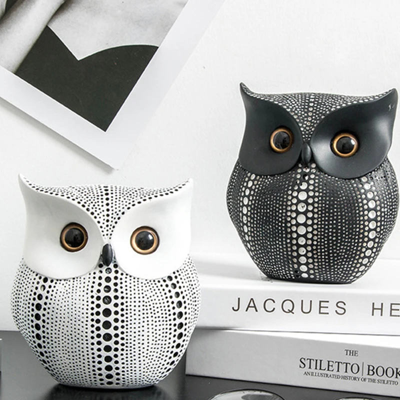 

Nordic Modern Minimalist Owl Decorative Ornaments Creative Home Accessories Art Soft Resin Crafts Desktop Ornaments 14*8*16cm