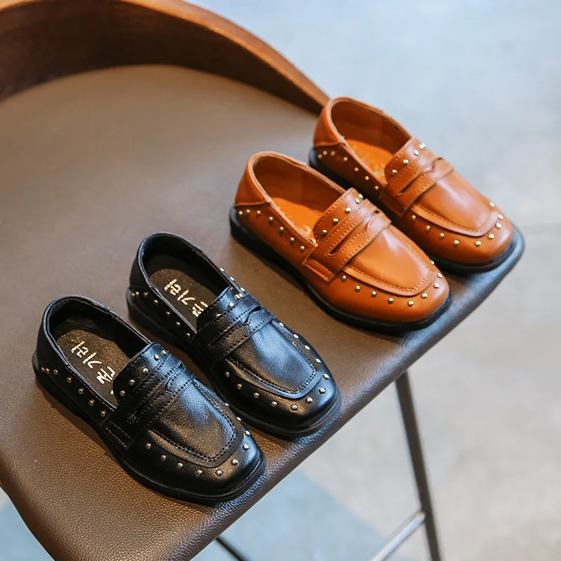 2020Spring Autumn Children Girls Shoes Kids School Leather Shoes For Student Brown Black Dress Shoes Girls 4 5 6 7 8 9 10 11-14T