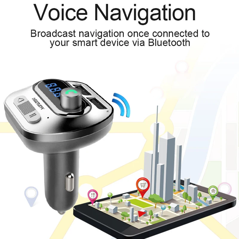 Беспроводной Bluetooth Handsfree автомобильный комплект fm-передатчик MP3-плеер двойной Usb зарядное устройство