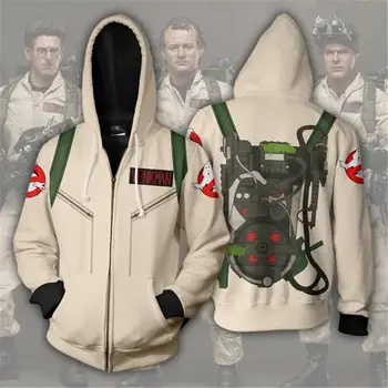 

ZOOTOP BEAR 2019 NEW Hooded Men Ghostbusters SPENGLER 3D Printed Hoodies Casual hooded zipper hoodie Cosplay Hoodie Zip Up