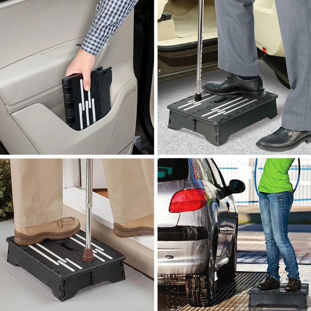 Portable Folding Step Platform Car Height Boost Elder Adult Kid Child Locks Into Place Non Slip Furniture Step Stool