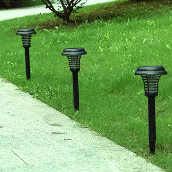 

Solar Round Mosquito Lamp LED Round Plastic Mosquito Killing Lamp Outdoor Courtyard Rainproof Lawn Lamp