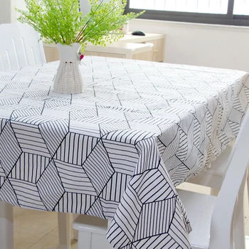 

Protection Decorating Geometric Style Dinning Printed Rectangle Tablecloth Reusable Wear Resistant Party Home Kitchen Anti Dust