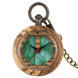Особенный Деревянный кварцевые карманные часы леди мраморный узор циферблат ожерелье цепь Мужская подвеска часы Подарочная Коллекция