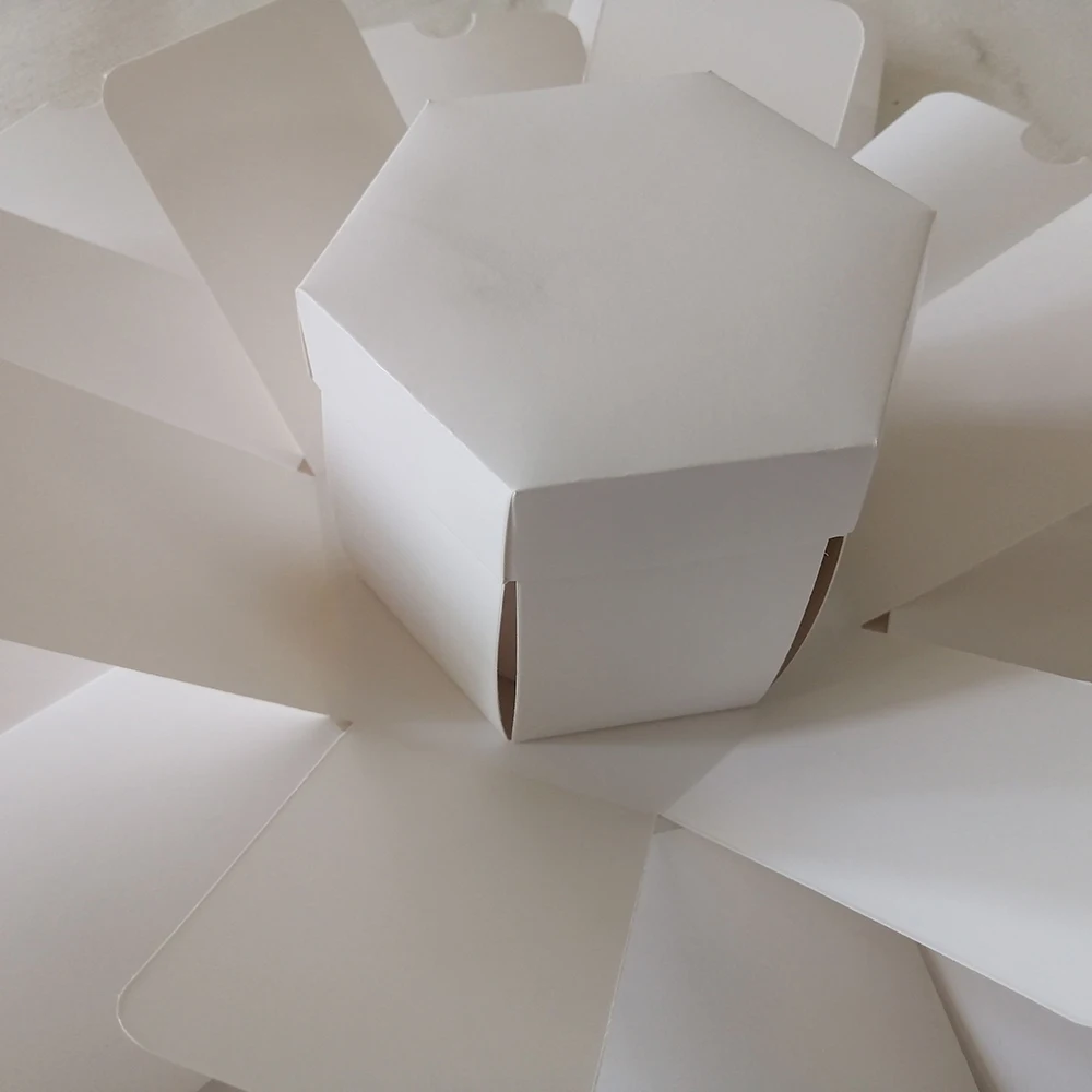 DIY шестиугольник сюрприз взрыв коробка подарок взрыв скрапбук фотоальбом для юбилея DIY Фотоальбом Валентина Свадебный подарок