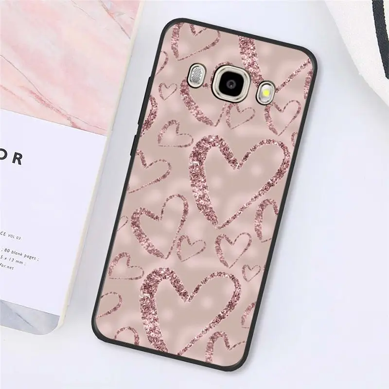 Love Heart Gold Rose Marble Stripes