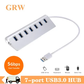 

High Speed USB 3.0 HUB 7 Port Aluminum 5Gbps Docking Station Support USB 2.0 for MacBook for PC Laptop Computer USB HUB Adapter