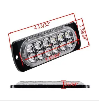 

36W High Power 12LED Car Truck Pickup Emergency Ultra-thin 12V 24V Side Strobe Warning Flashing light lamp car styling Newest