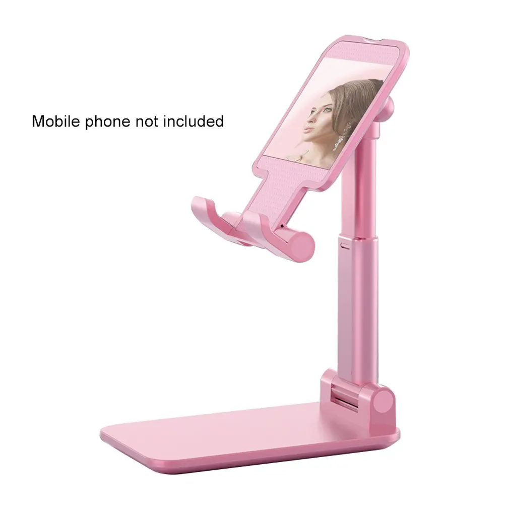 Подъемный и складной Двойной Шарнирный кронштейн Настольный телефон Ipad планшет универсальный портативный ленивый креативный металлический кронштейн - Цвет: pink