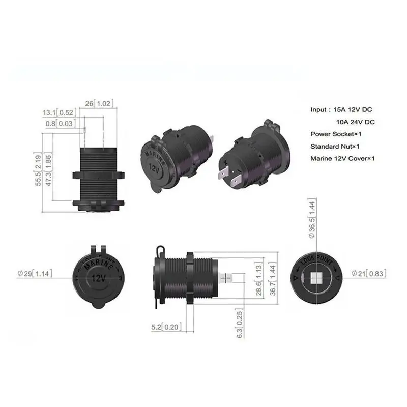 Высокое качество 12V 120W мотоцикл автомобиль Лодка аксессуар трактора Водонепроницаемый гнездо для автомобильного прикуривателя Мощность сетевую розетку автомобиля-щупов C5O8