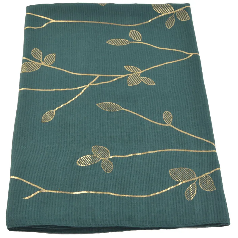 Foulard femme musulman, хлопковый мусульманский хиджаб, простой головной шарф для волос, Шали Обертывания, Осенний женский золотой шарф с маркой sjaal, Роковая женщина - Цвет: Зеленый